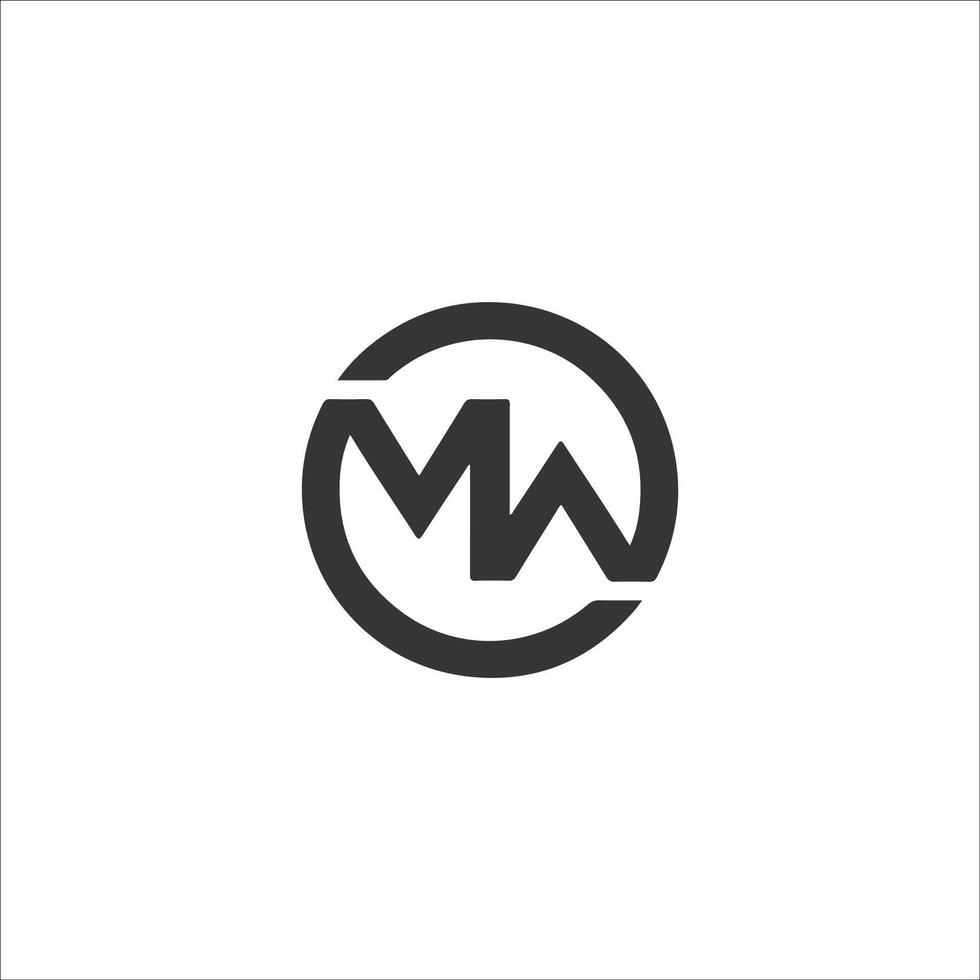 Initial letter wm logo or mw logo vector design template