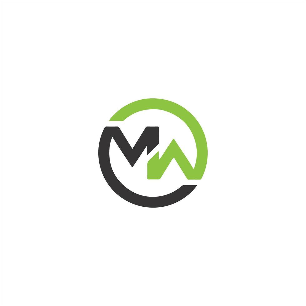 Initial letter wm logo or mw logo vector design template