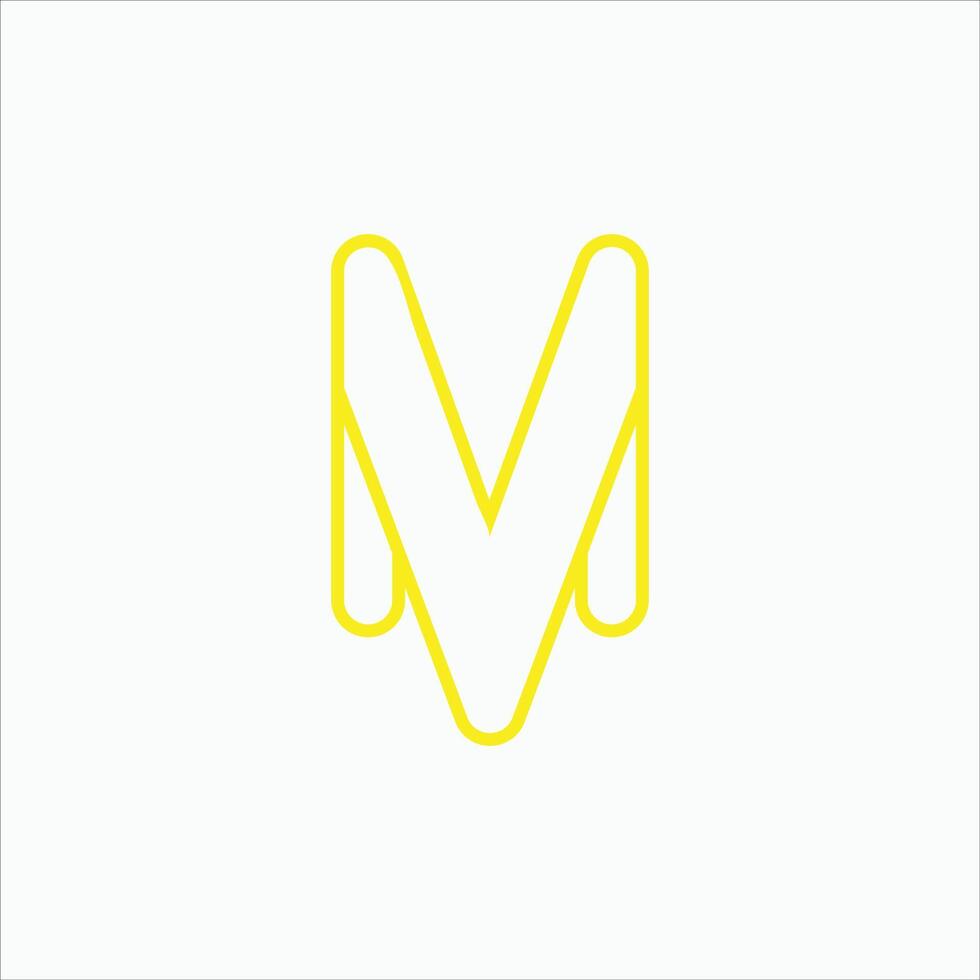 Initial letter mv  logo or vm logo vector design template