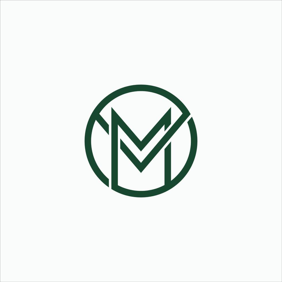Initial letter mv  logo or vm logo vector design template