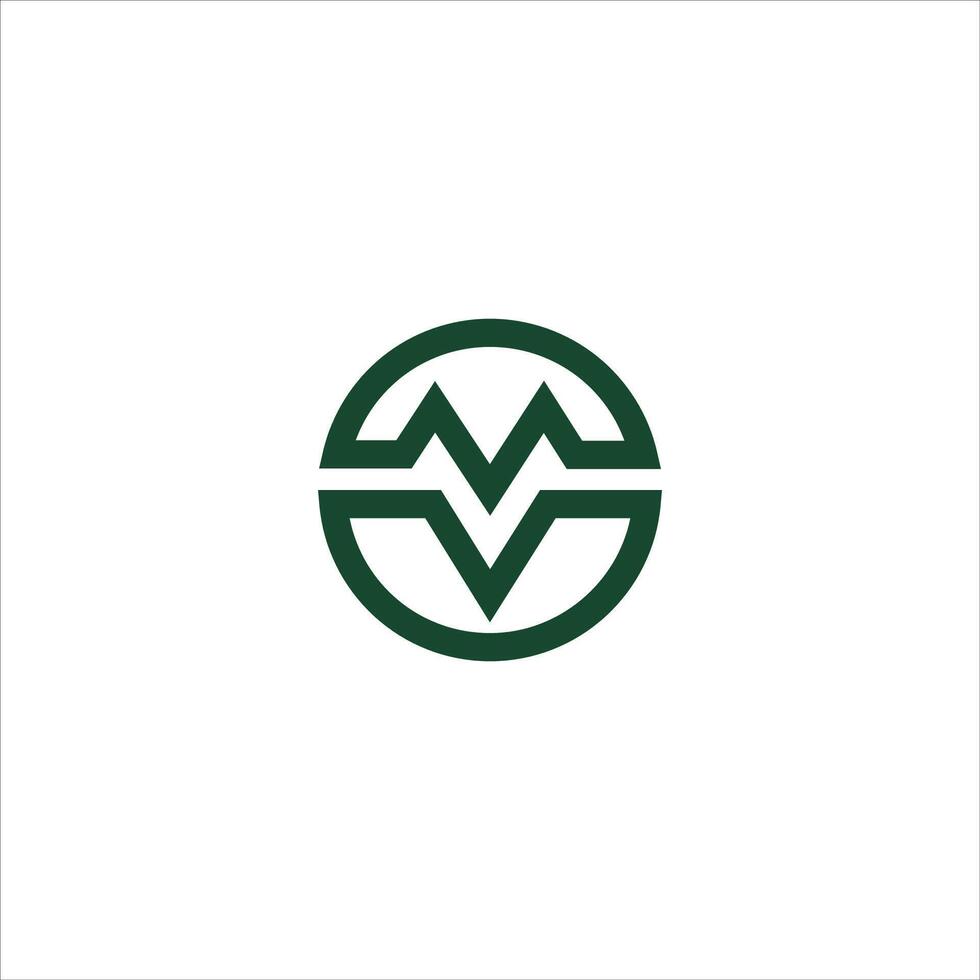 Initial letter mv  logo or vm logo vector design template