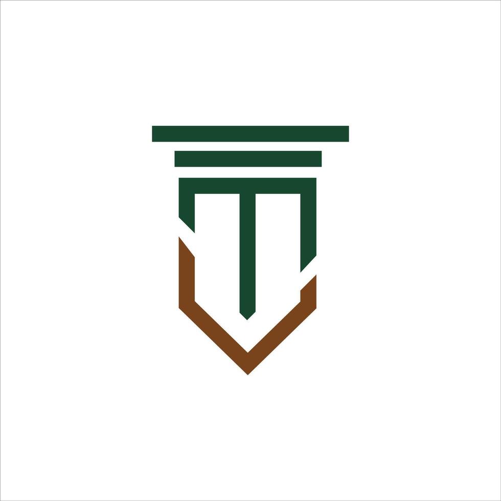 Initial letter mv  logo or vm logo vector design template