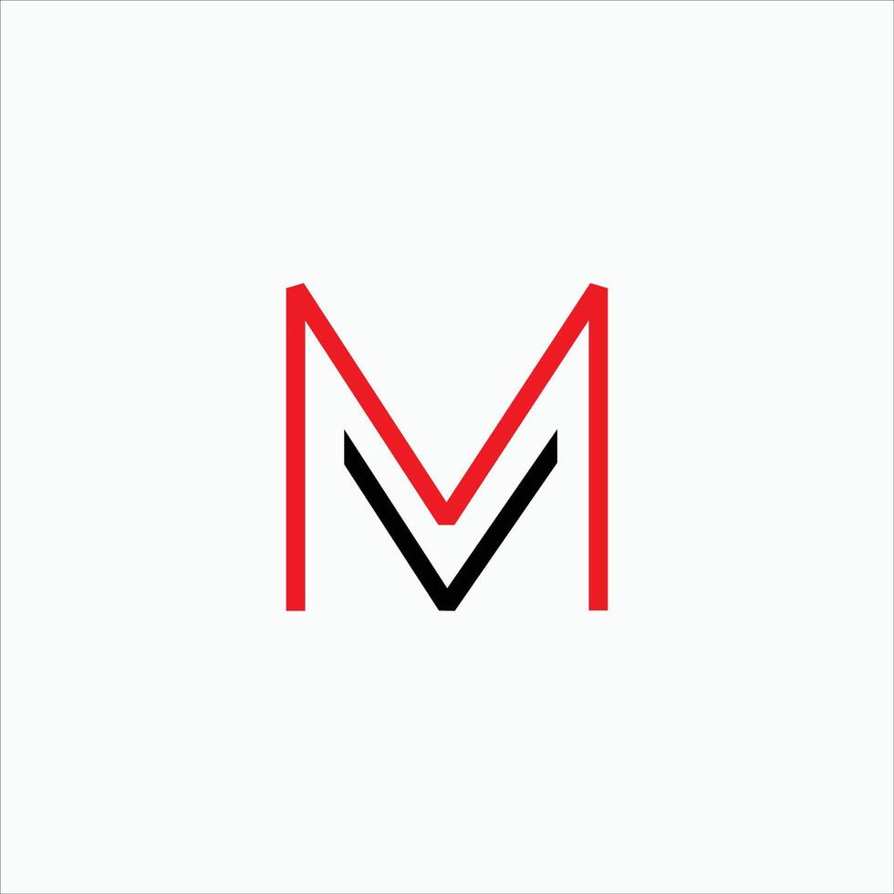Initial letter mv  logo or vm logo vector design template