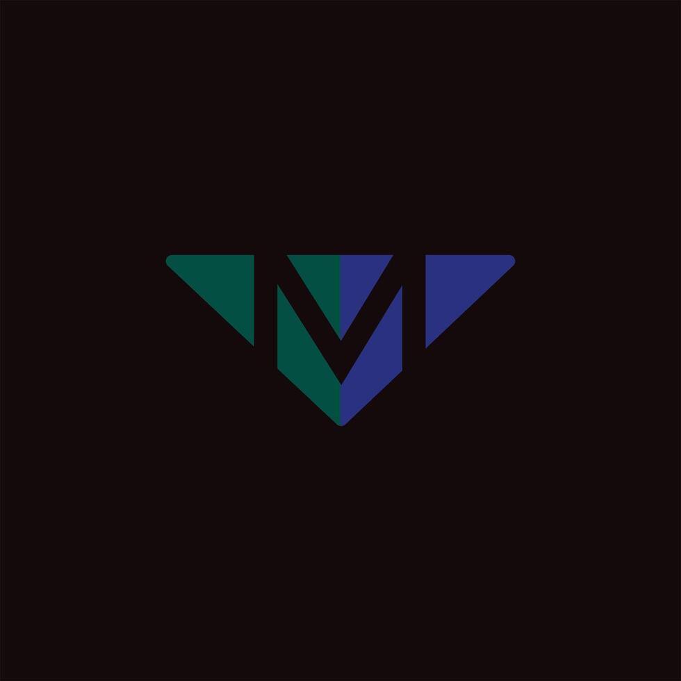 Initial letter mv  logo or vm logo vector design template
