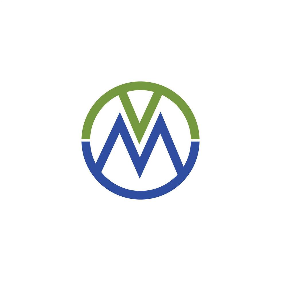 Initial letter mv  logo or vm logo vector design template