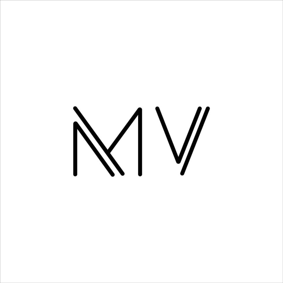 Initial letter mv  logo or vm logo vector design template