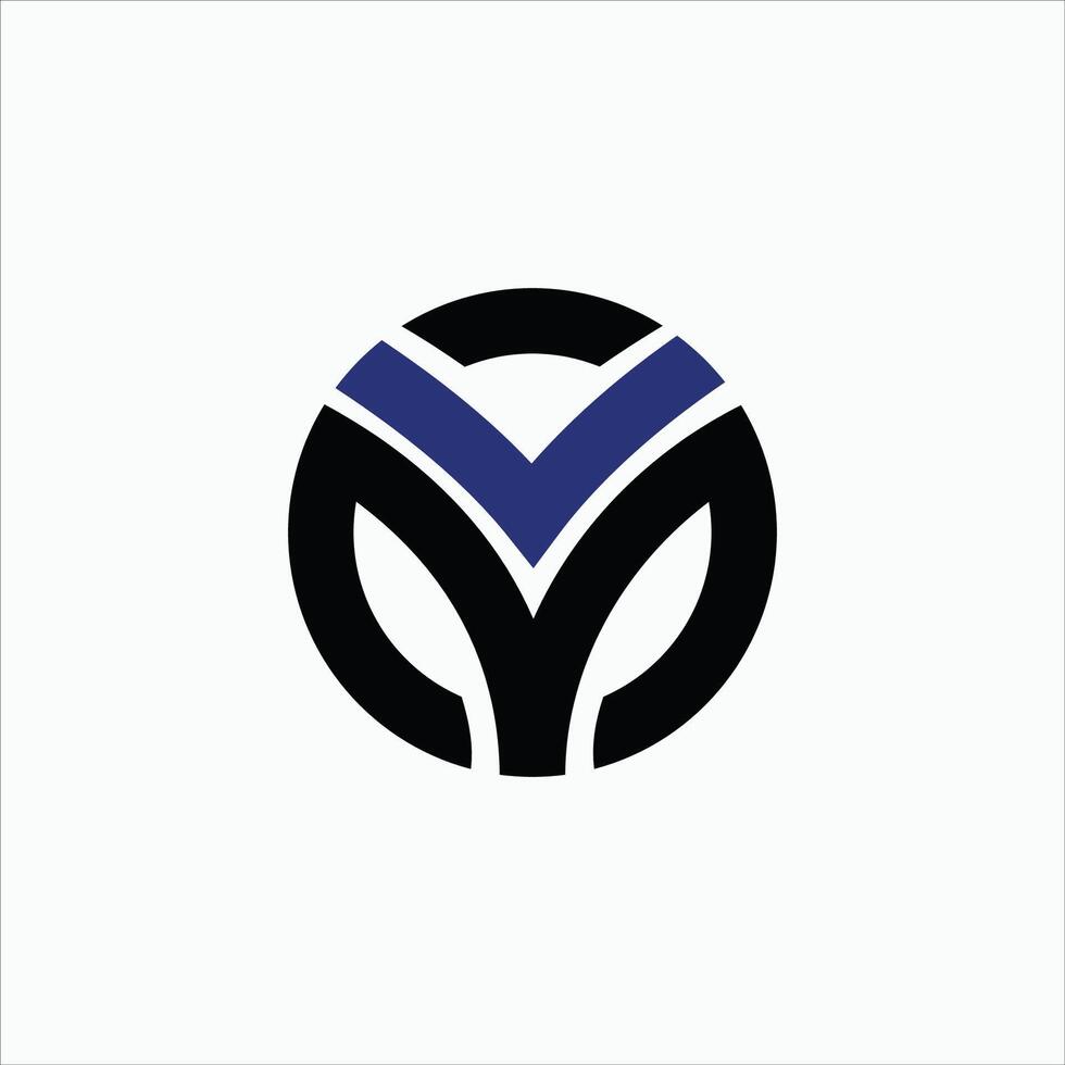Initial letter mv  logo or vm logo vector design template
