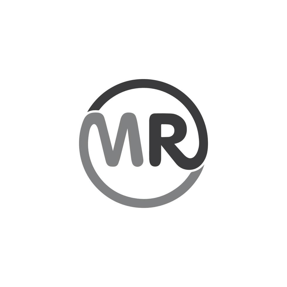 Initial letter mr  logo or rm logo vector design template