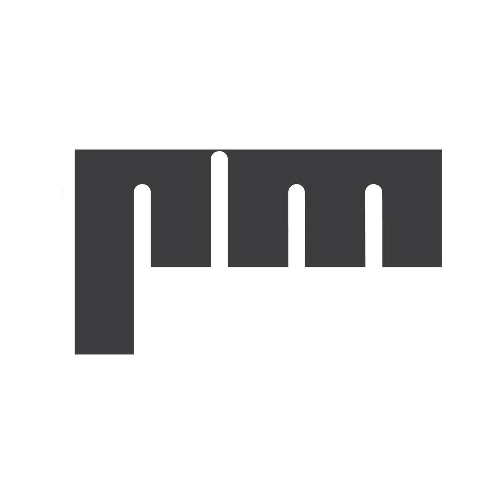 Initial letter mp logo or pm logo vector design template