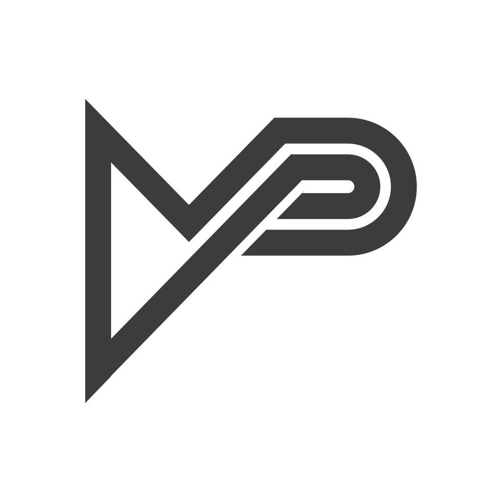 Initial letter mp logo or pm logo vector design template