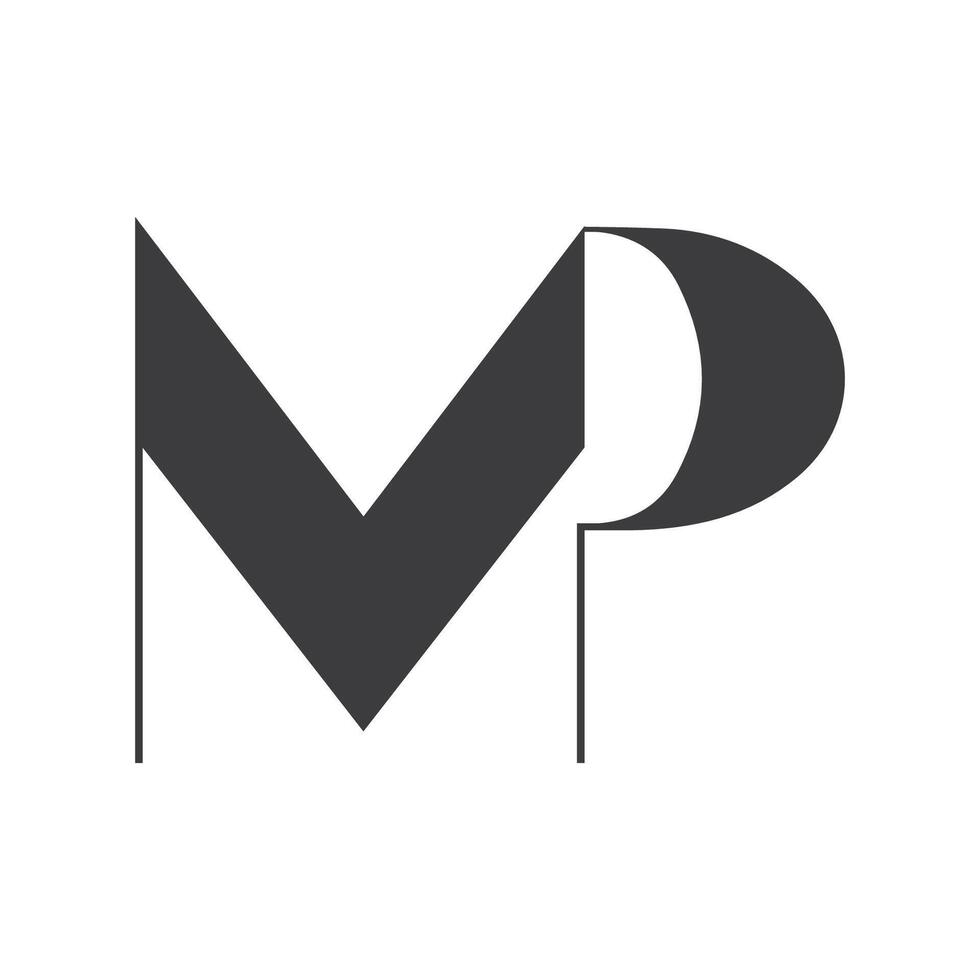 Initial letter mp logo or pm logo vector design template
