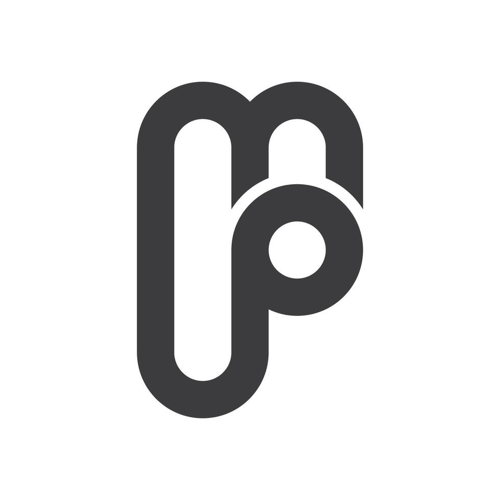 Initial letter mp logo or pm logo vector design template