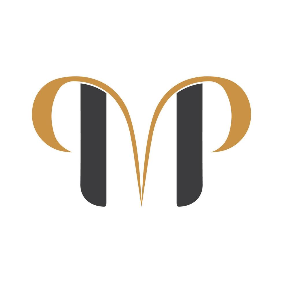 Initial letter mp logo or pm logo vector design template