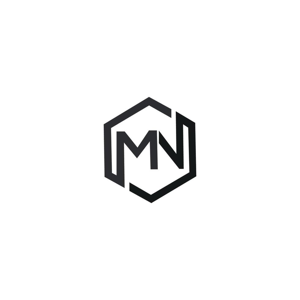 Initial letter mn or nm logo vector design template