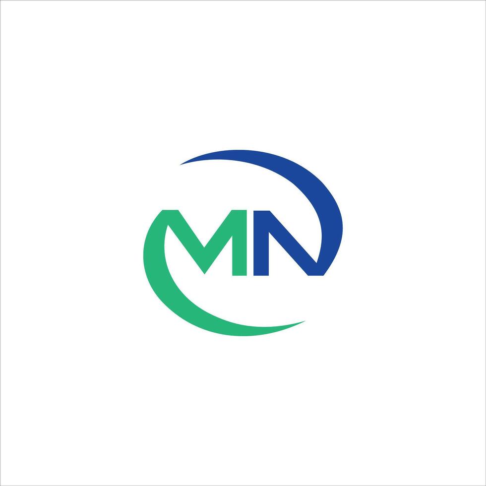 Initial letter mn or nm logo vector design template