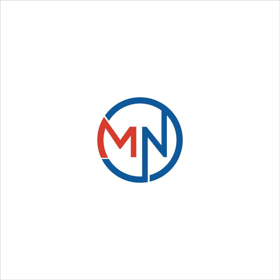 Initial letter mn or nm logo vector design template