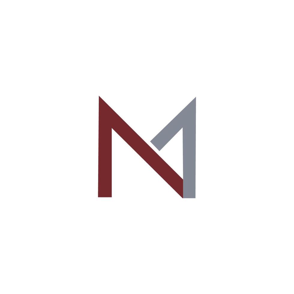 Initial letter mn or nm logo vector design template