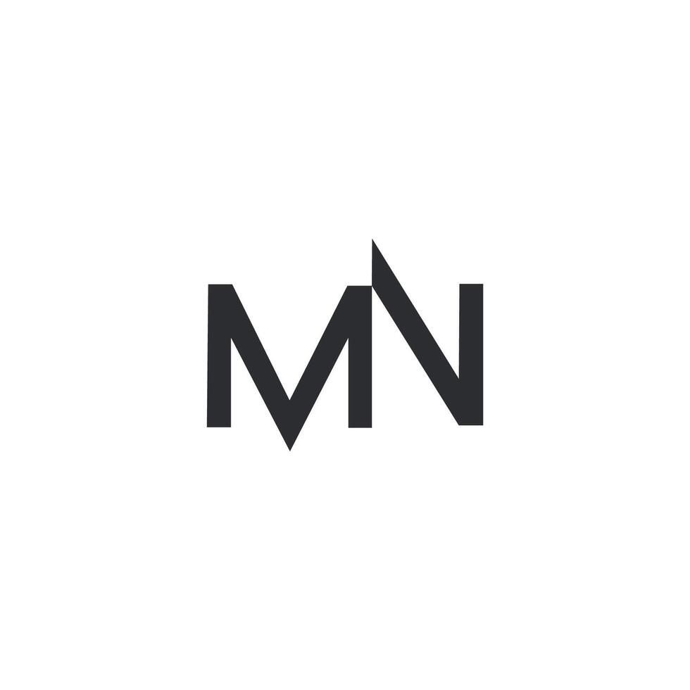 Initial letter mn or nm logo vector design template