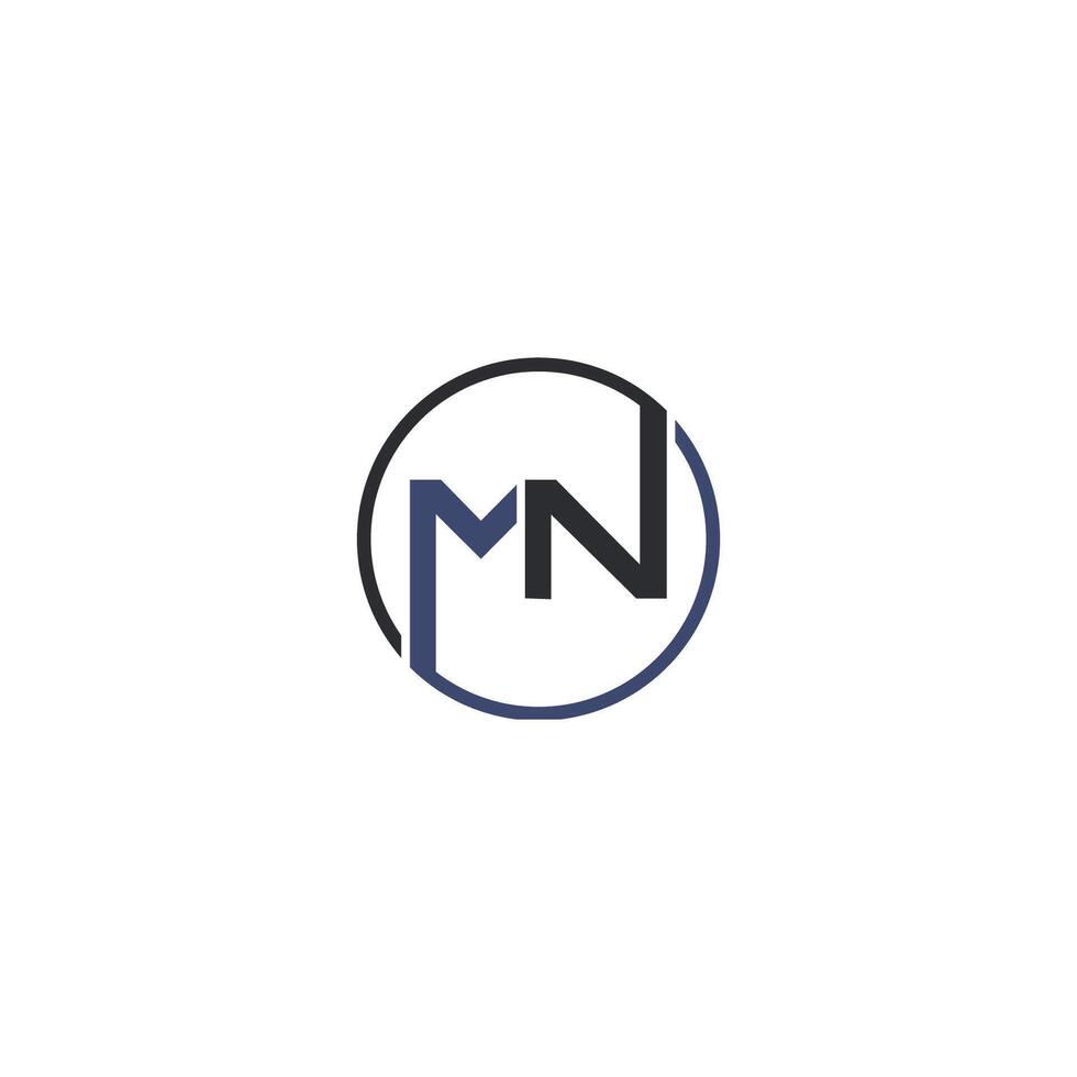 Initial letter mn or nm logo vector design template