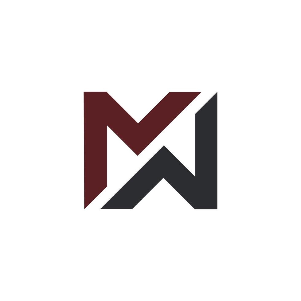 Initial letter mn or nm logo vector design template