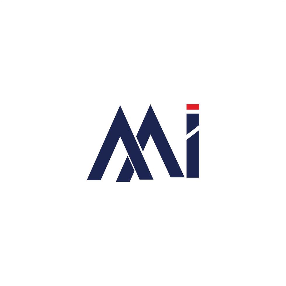Initial letter mi  logo or im logo vector design template