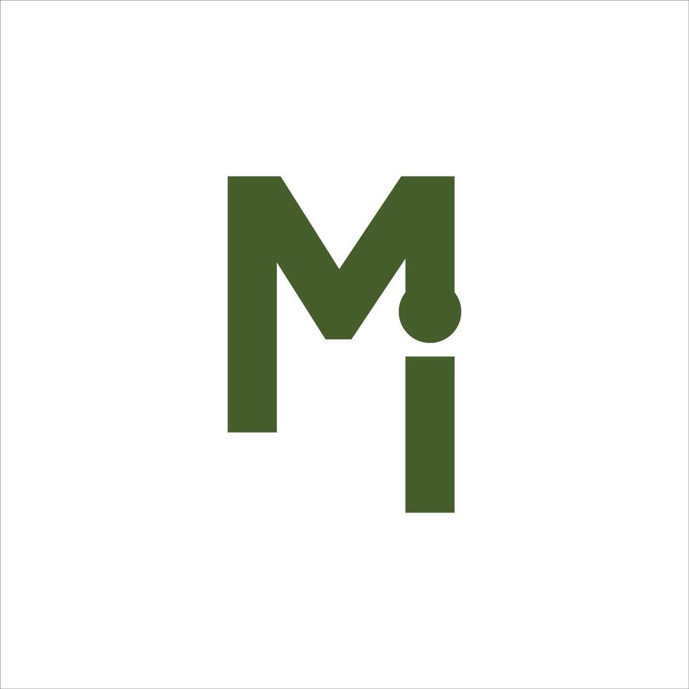 Initial letter mi  logo or im logo vector design template