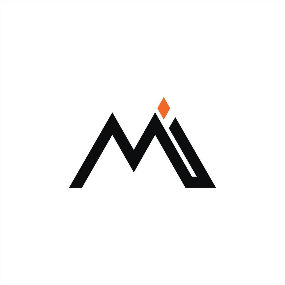 Initial letter mi  logo or im logo vector design template