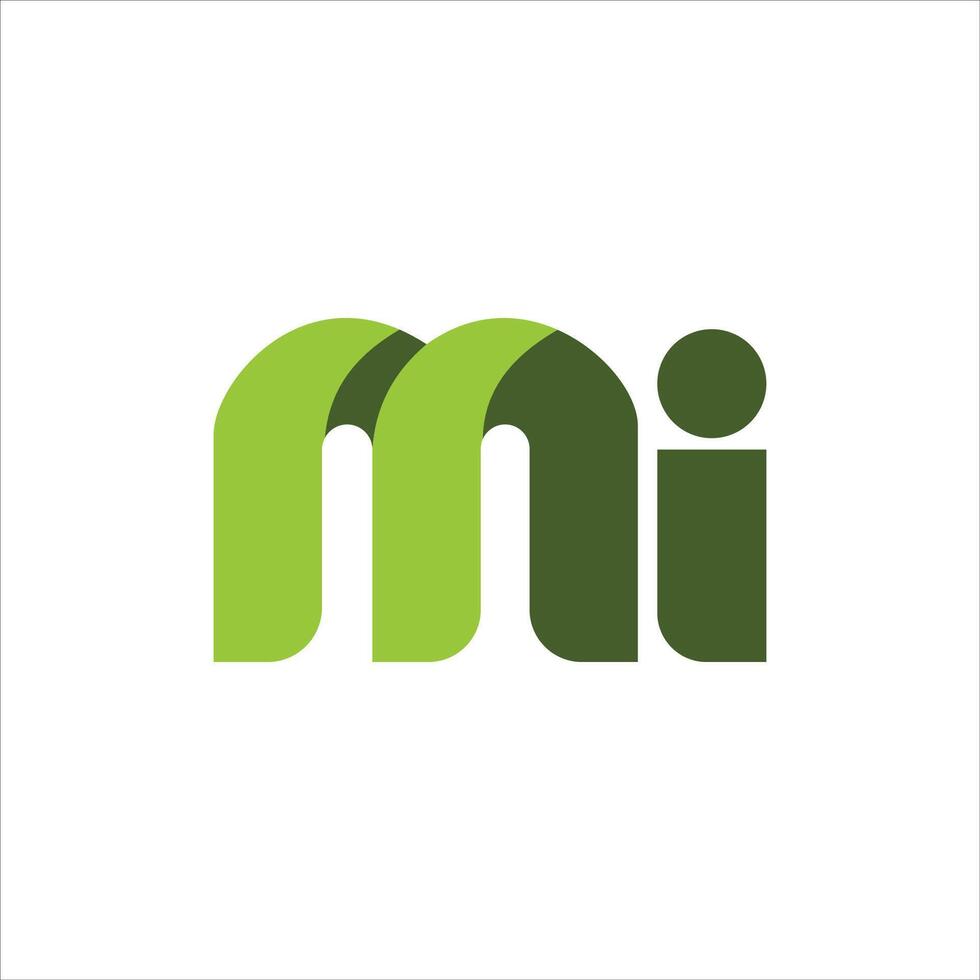 Initial letter mi  logo or im logo vector design template