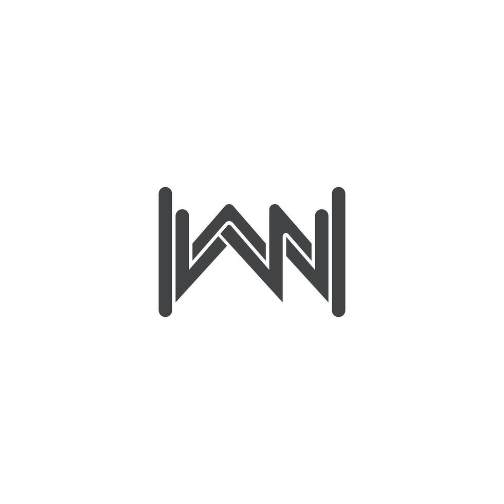 Alphabet letters Initials Monogram logo NW, WN, N and W vector
