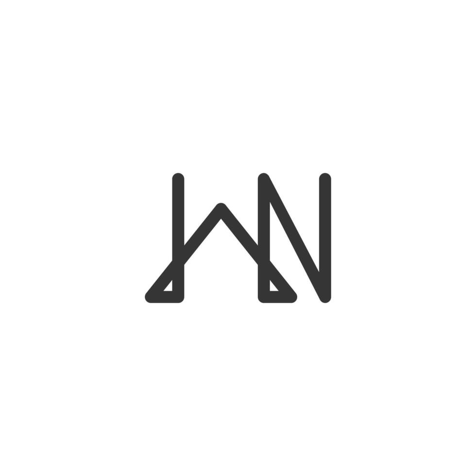 NW, WN, W AND N Abstract initial monogram letter alphabet logo design vector