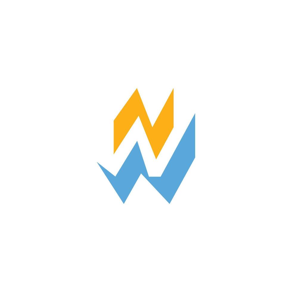 NW, WN, W AND N Abstract initial monogram letter alphabet logo design vector