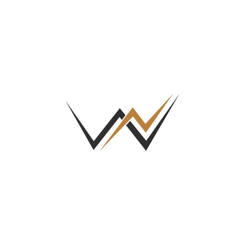 NW, WN, W AND N Abstract initial monogram letter alphabet logo design vector