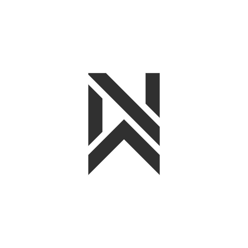 NW, WN, W AND N Abstract initial monogram letter alphabet logo design vector