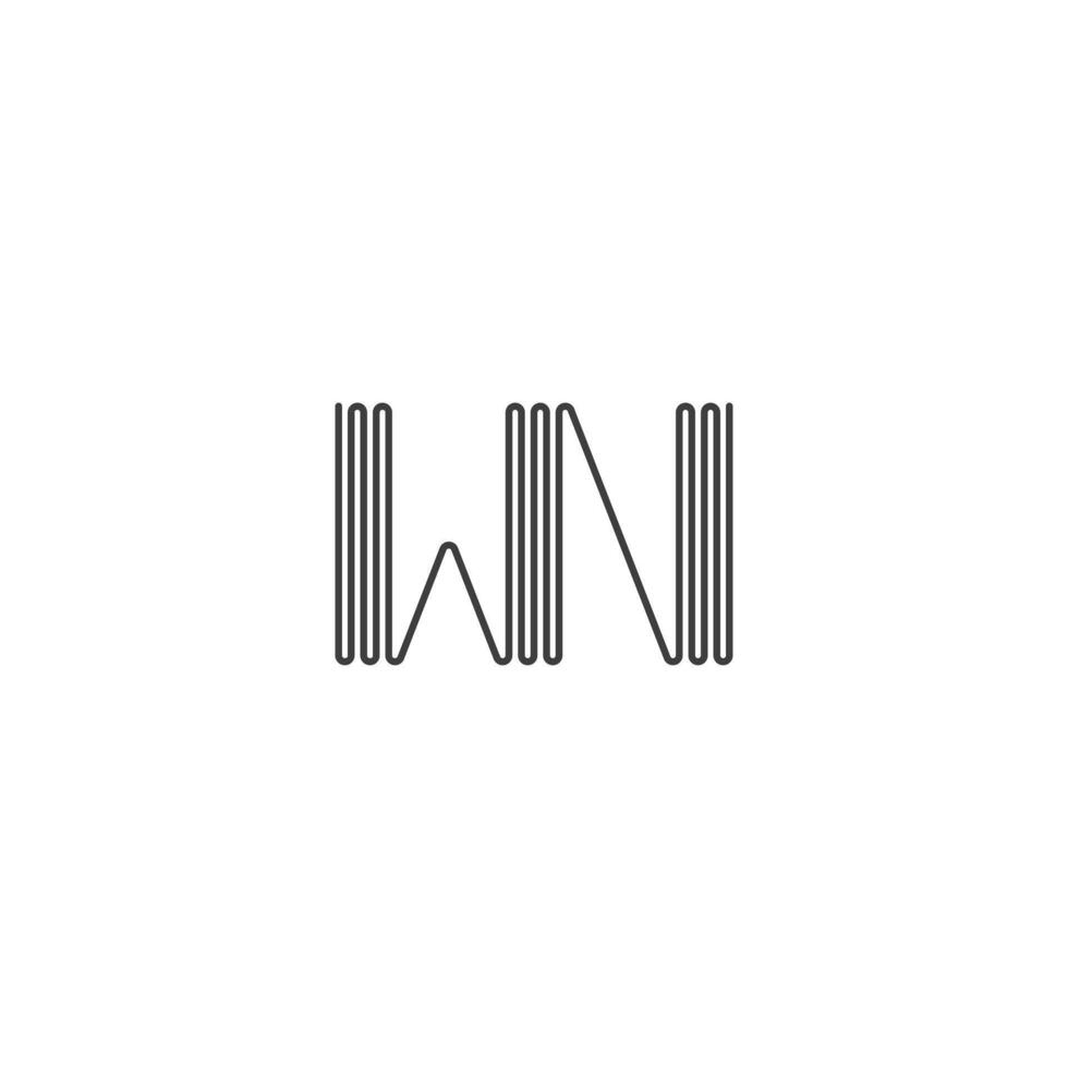 NW, WN, W AND N Abstract initial monogram letter alphabet logo design vector