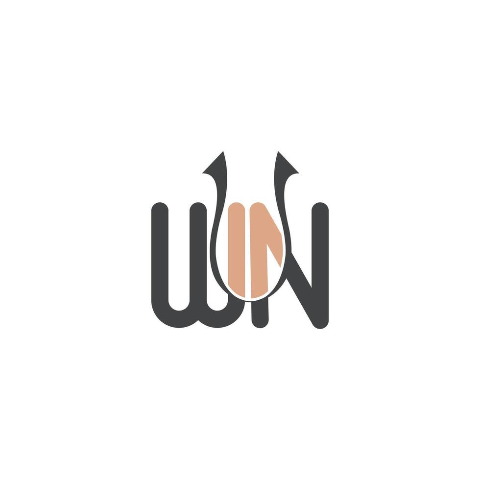 NW, WN, W AND N Abstract initial monogram letter alphabet logo design vector