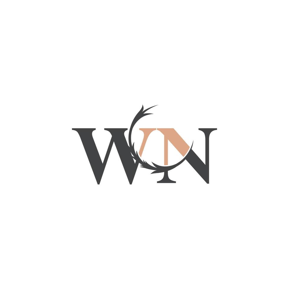 NW, WN, W AND N Abstract initial monogram letter alphabet logo design vector