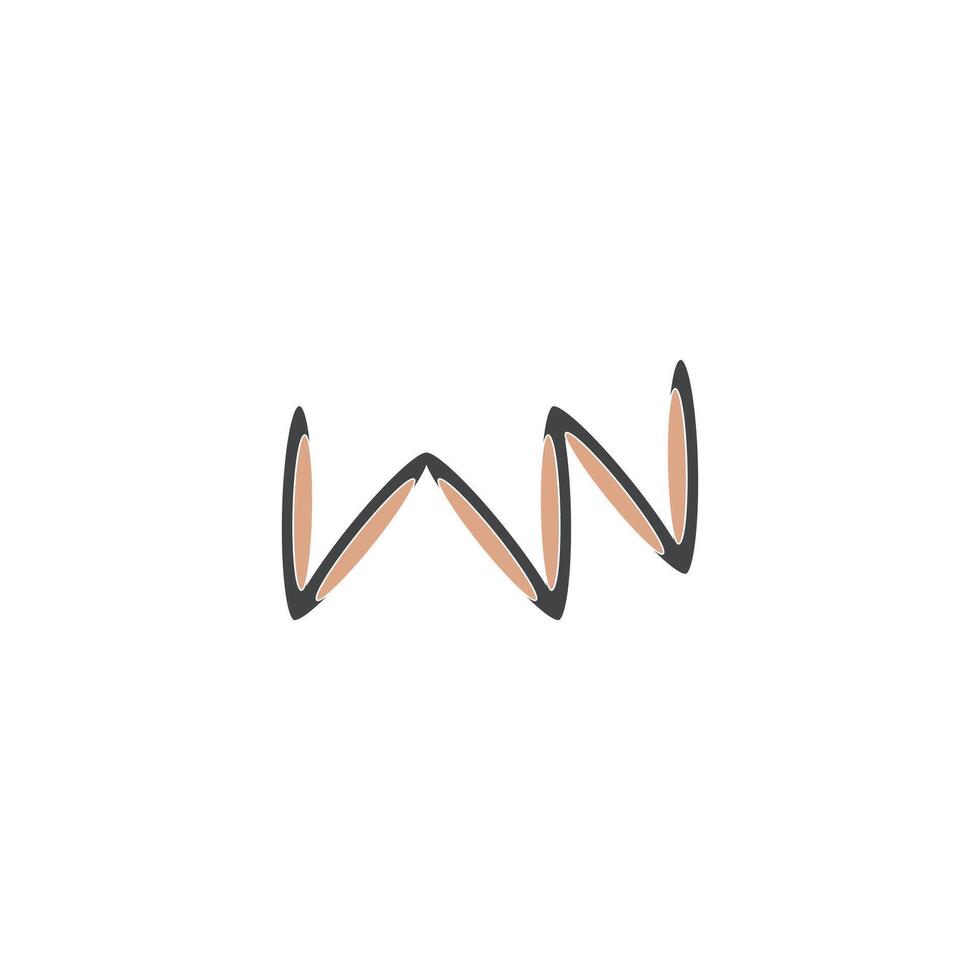 NW, WN, W AND N Abstract initial monogram letter alphabet logo design vector