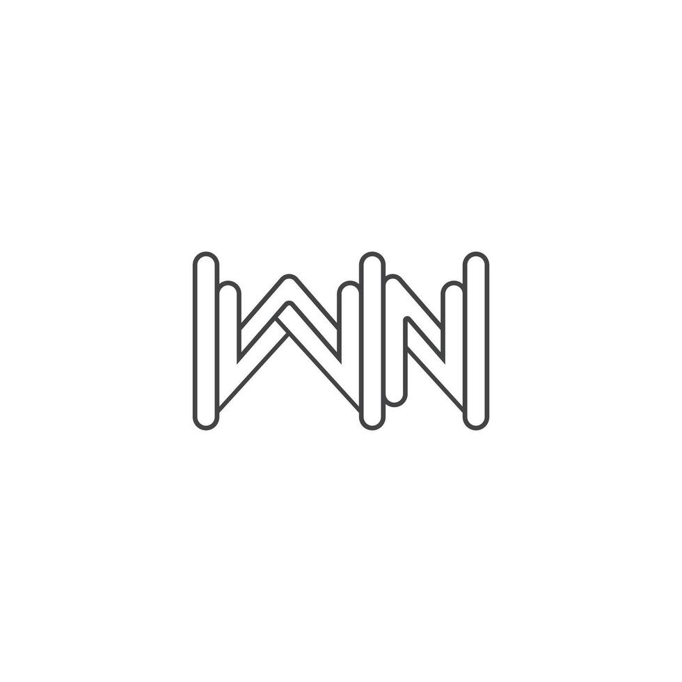 Alphabet Initials logo NW, WN, N and W vector