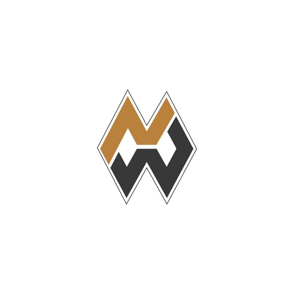 Alphabet Initials logo NW, WN, N and W vector