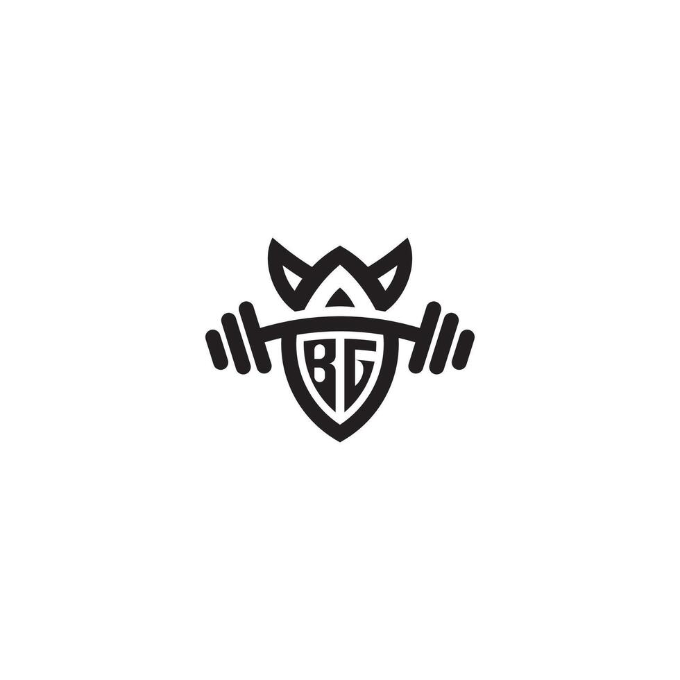 BG line fitness initial concept with high quality logo design vector