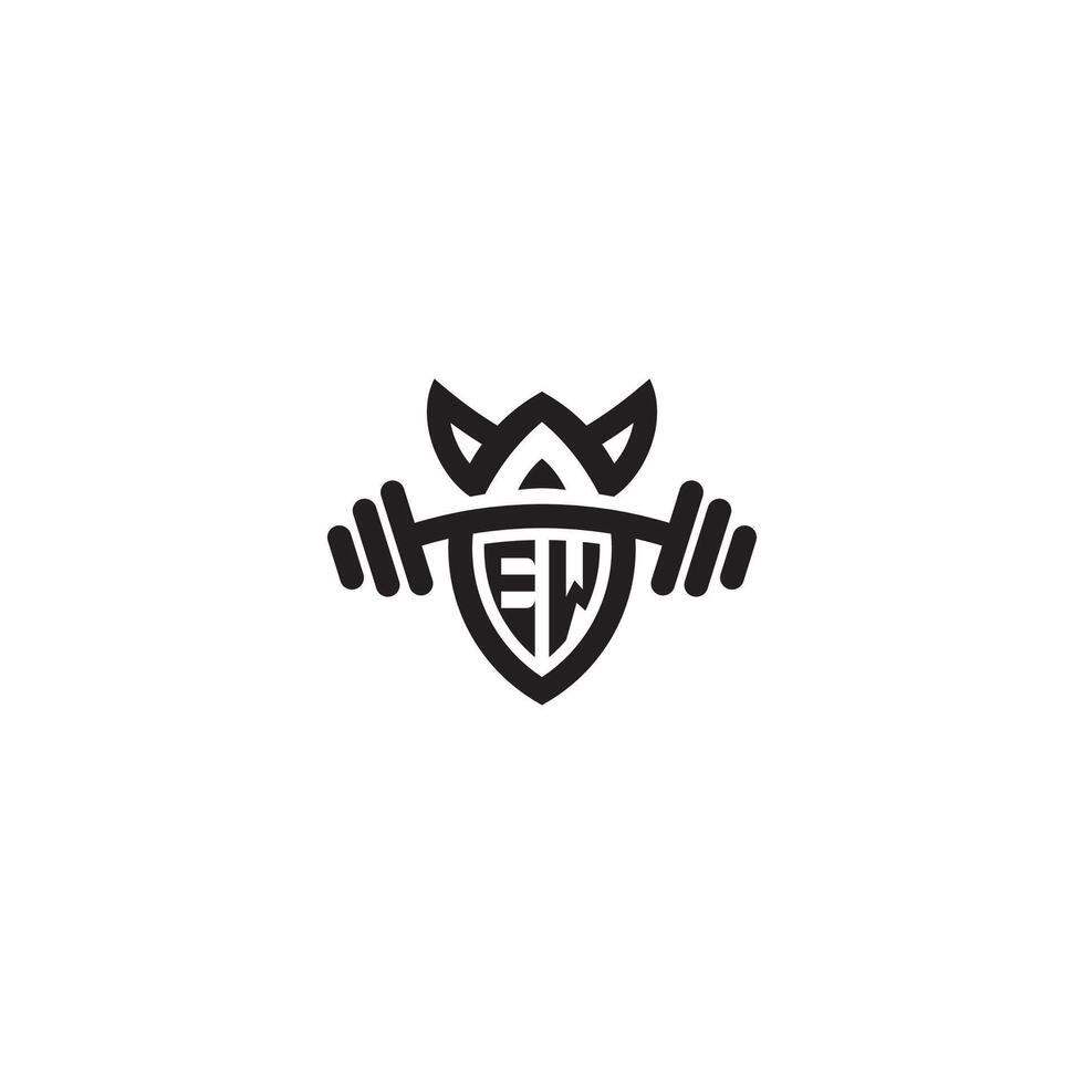 EW line fitness initial concept with high quality logo design vector