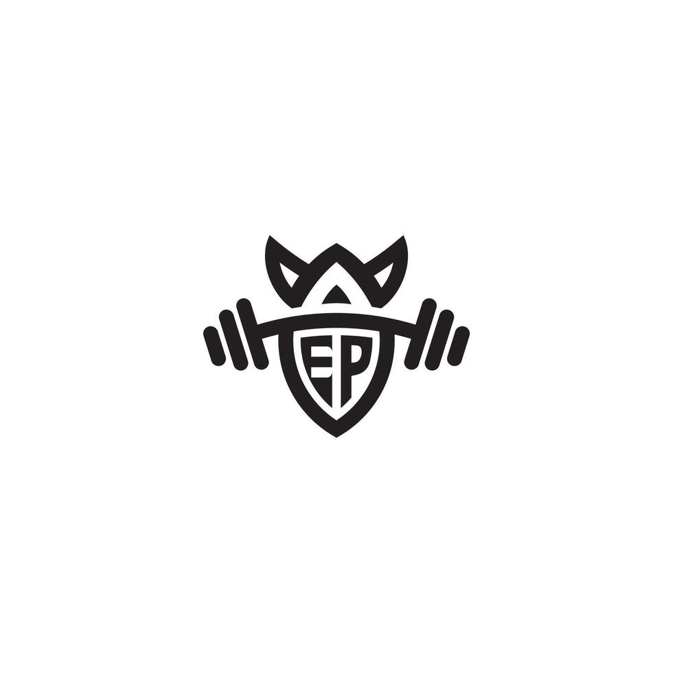 EP line fitness initial concept with high quality logo design vector