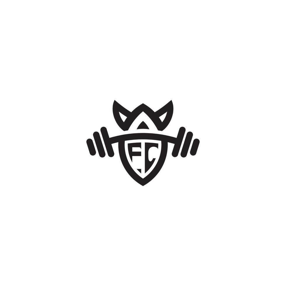 FC line fitness initial concept with high quality logo design vector