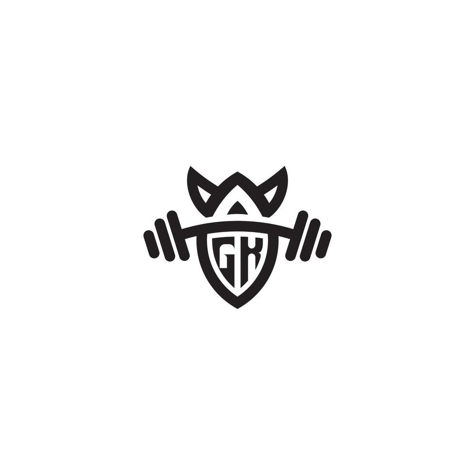 GK line fitness initial concept with high quality logo design vector