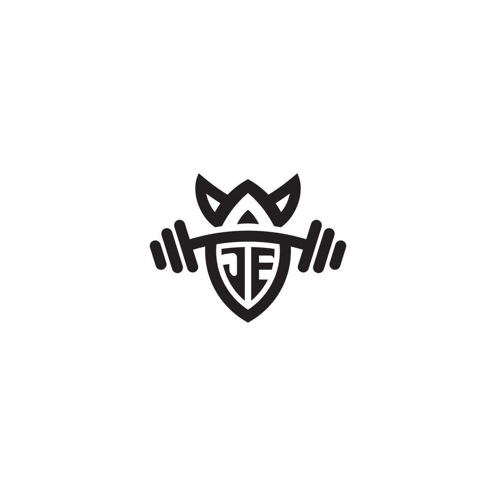 JE line fitness initial concept with high quality logo design vector
