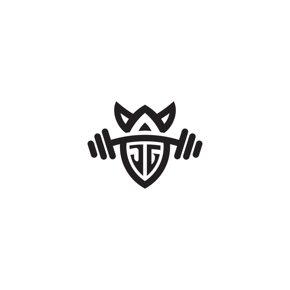 JG line fitness initial concept with high quality logo design vector