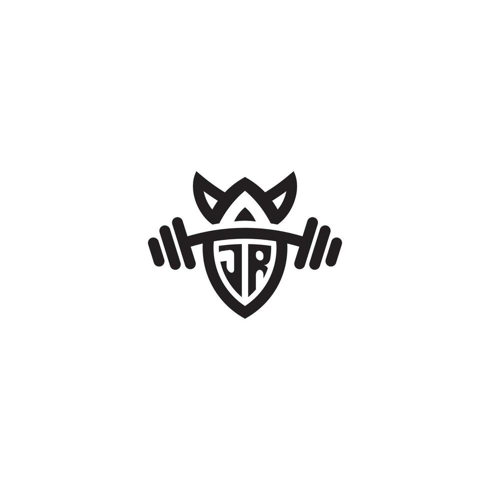 JR line fitness initial concept with high quality logo design vector