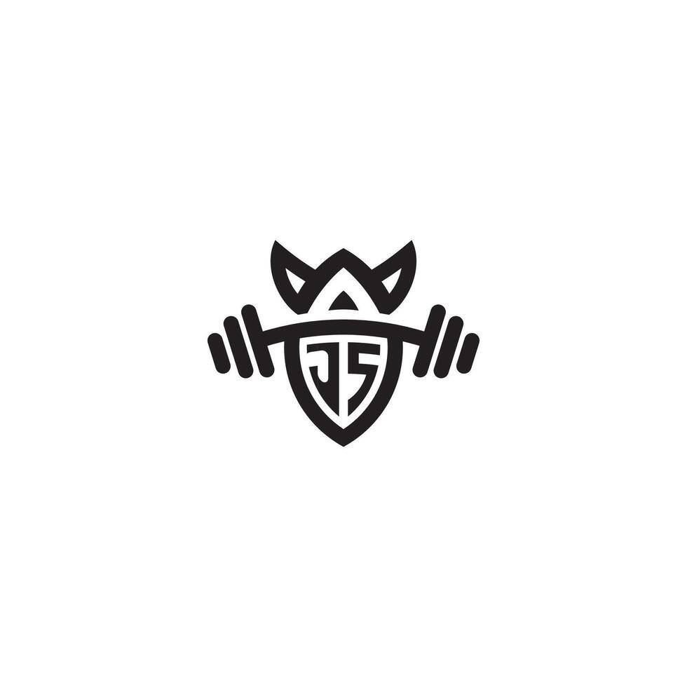 JS line fitness initial concept with high quality logo design vector