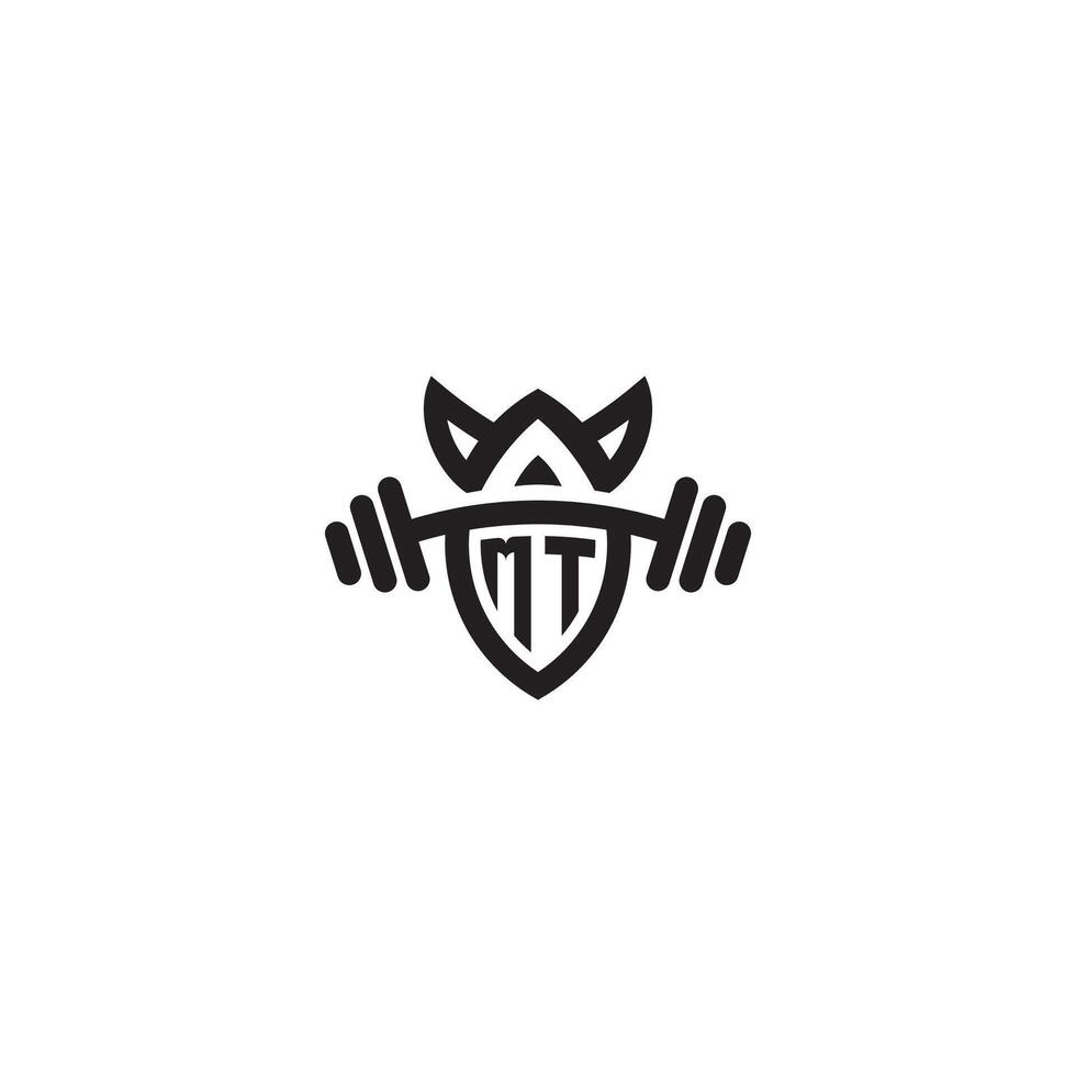 MT line fitness initial concept with high quality logo design vector