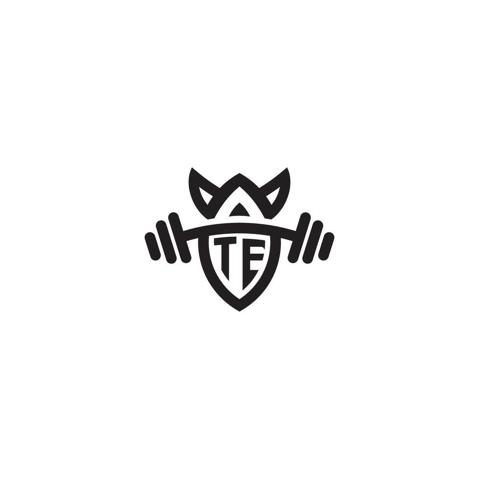 TE line fitness initial concept with high quality logo design vector